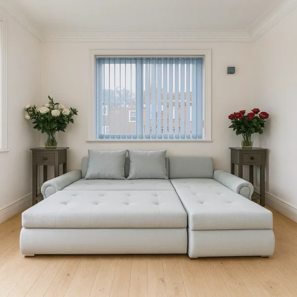 Berlin Sofa Bed – UK-Made Comfort for Reading, Relaxing and Rest sofabed in ice color