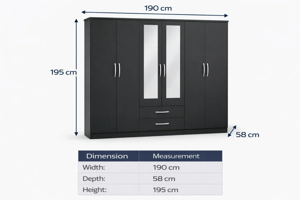 Cascio 6 Door Wardrobe – Superior, Modern & UK Made