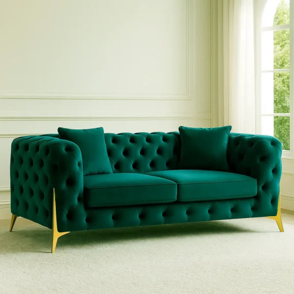 Classic Italian Chesterfield 2 Seater sofa– Velvet UK Made