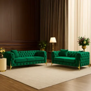 Classic Italian Chesterfield 3+2 Sofa Set | Timeless Velvet