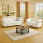 UK White Chesterfield Sofa Set