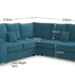 Dylan 5 Seater Corner Sofa Dimensions