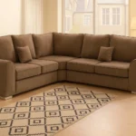 Dylan Corner Sofa in Mink colour UK Handmade