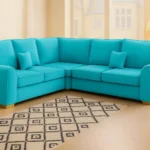 Dylan Corner Sofa in Sky colour UK Handmade