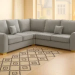 Dylan Corner Sofa in ice colour UK Handmade