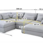 Modern Dylan U Shape Sofa Dimensions