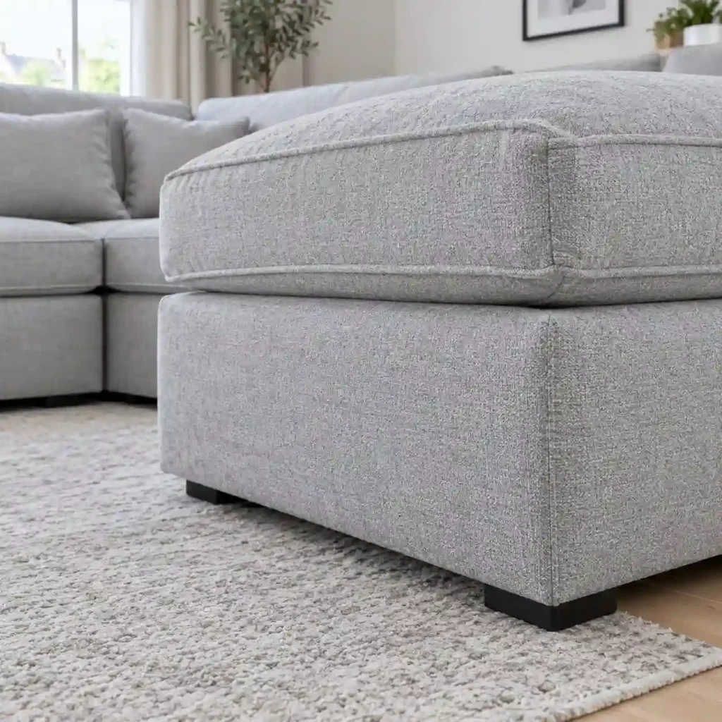 Modern Dylan U Shape Sofa in Room Setup - Leg Closeup