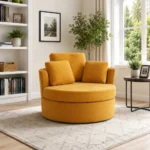 Modern Oversized 1 Seater Swivel Chair Room Setup