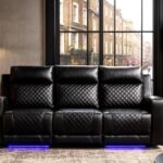 Recliner Sofa UK 3 seater Black – Handmade