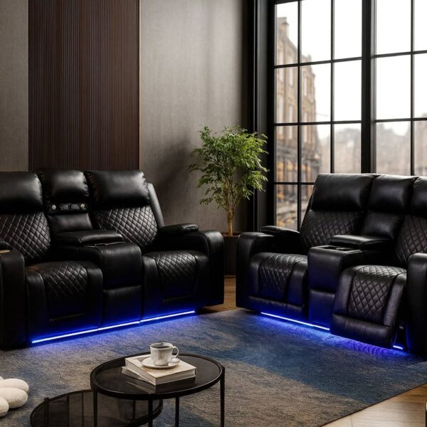 Manual Recliner Leather Sofa – UK Handmade Luxury Comfort