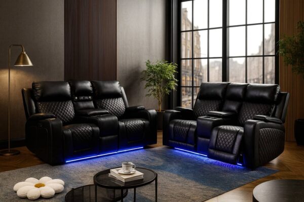 Manual Recliner Leather Sofa – UK Handmade Luxury Comfort