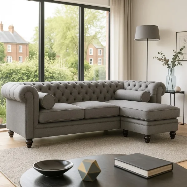 UK Made Chesterfield L Shape Corner Sofa – Handmade Elegance