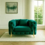 Classic Italian Chesterfield Armchair – Velvet UK Made