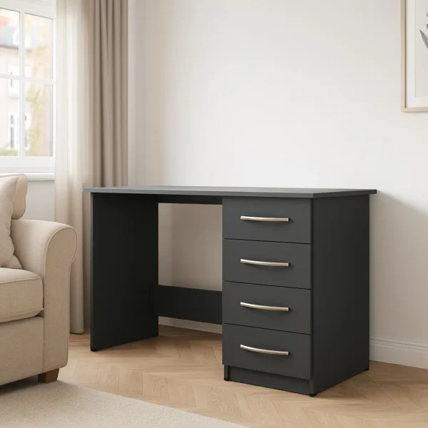 UK Made Wooden Study Desk with 4 Drawers – Solid & Stylish