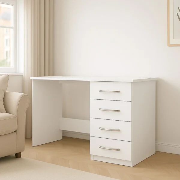 UK Made Wooden Study Desk with 4 Drawers – Solid & Stylish