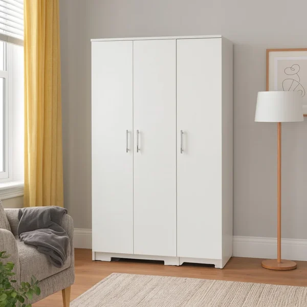 3 Door Wardrobe with Hanging & Shelves – UK Made