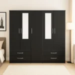 Corona 5 Door Wardrobe with Drawers & Mirrors – Stunning UK