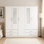 4 Door Wardrobe with Drawers & Mirrors – UK Made