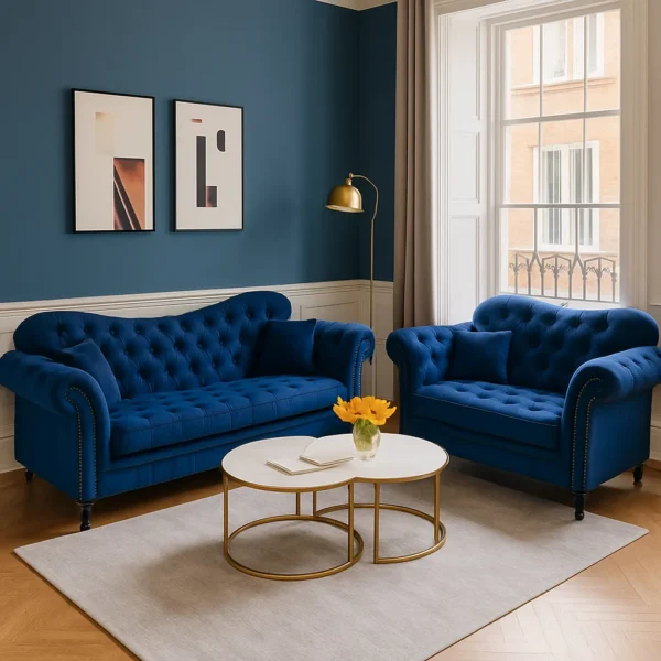 Chesterfield Elegance 3+2 Sofa Set – Luxurious UK Velvet