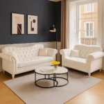 UK White Chesterfield Sofa Set for Elegant Living Rooms