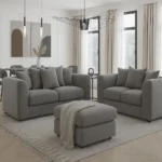 Dylan 3+2 Seater Sofa set - UK Made Premium Velvet Fabric in grey