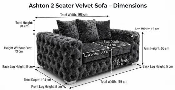 Ashton 2 Seater Velvet Sofa -climax-furniture