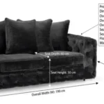 Ashton 3 Seater Velvet Sofa -climax-furniture