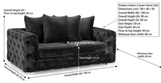 Ashton 3 Seater Velvet Sofa -climax-furniture
