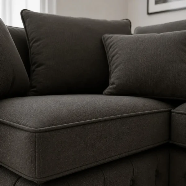Ashton Corner Velvet Sofa - Seat Closeup