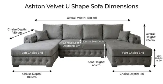 Ashton Velvet U Shape Sofa -climax-furniture