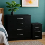Black Nova Drawer Set – Sleek Modern Bedroom Storage (UK)