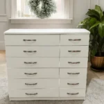 Massive White 10-Drawer Dresser – Ultimate Wide Storage with Silver Handles