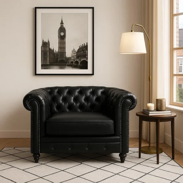 Luxury Leather Chesterfield Armchair – UK Made