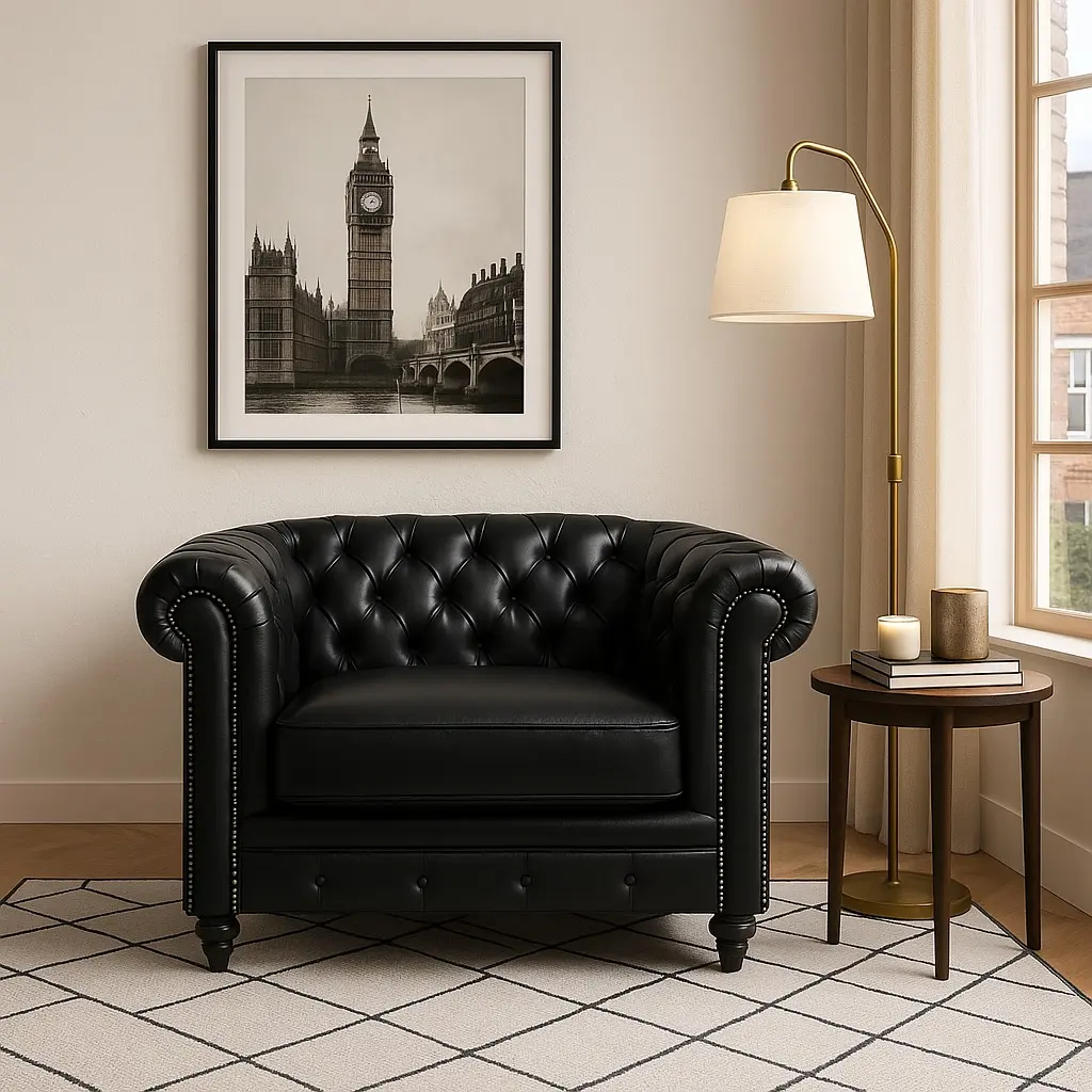 Luxury Leather Chesterfield Armchair – UK Made