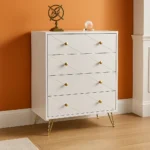 4-Drawer Chest Stunning White – Chic Diamond Design UK