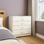 Soft Cream 4-Drawer Chest of Drawers – Modern Premium Bedroom Storage UK