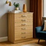 Oak 6-Drawer Tallboy – Stunning Nordic Ultimate Space-Saving Storage UK