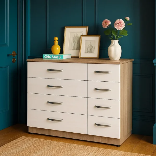 Oslo 6-Drawer Chest – Light Oak & White Modern Storage Cabinet