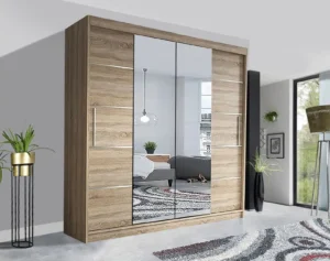 Oslo 203cm Sliding Mirror Wardrobe