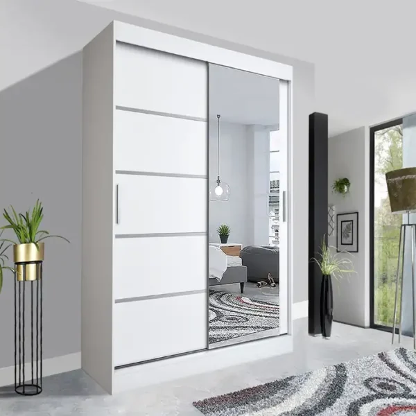 SIDE MIRRORED SLIDING DOOR LYON WARDROBE WITH HANGING SHELVES 180CM WHITE.jpg SIDE MIRRORED SLIDING DOOR LYON WARDROBE WITH HANGING SHELVES 180CM WHITE