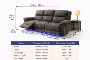 Hannan Electric Recliner 3 Seater Sofa, Superior UK Made