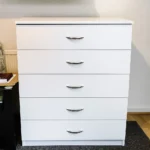 5-Drawer Dresser – Exquisite White Wooden Premium Heavy-Duty Storage UK