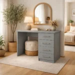 Elegant Grey Desk with 4 Drawers for Modern Homes UK