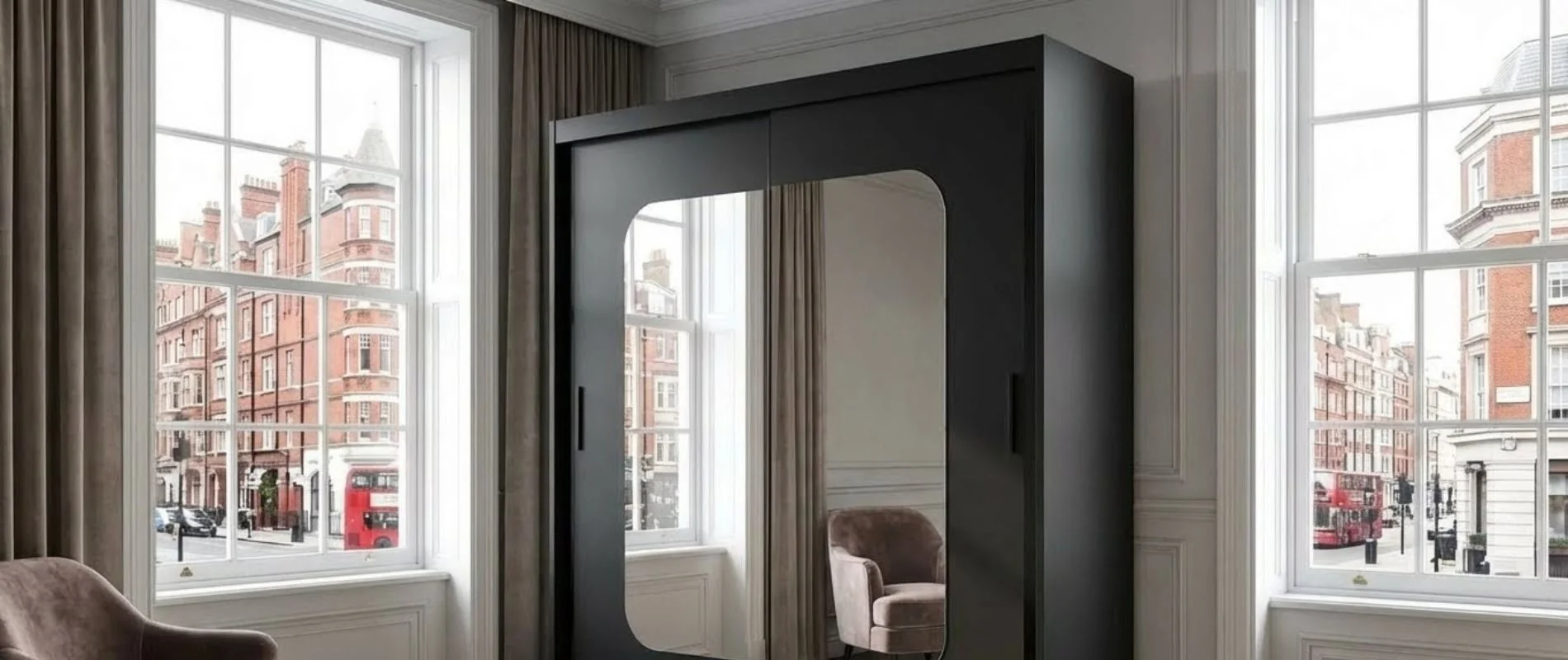 Open door wardrobe