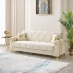 Cozy Cream Sofa Bed | UK-Made Fabric Sleeper Couch | Ultimate Comfort