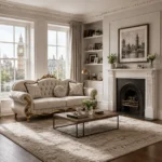 Collosal Cream Velvet Accent | Ornate Gold Baroque Wingback