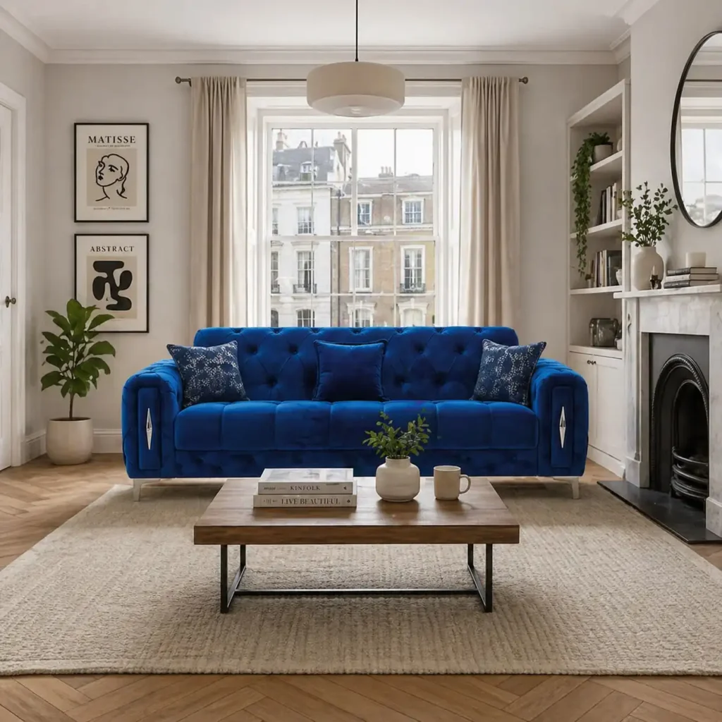 Luxe Emerald Velvet Sofa | The Classic Chesterfield - UK
