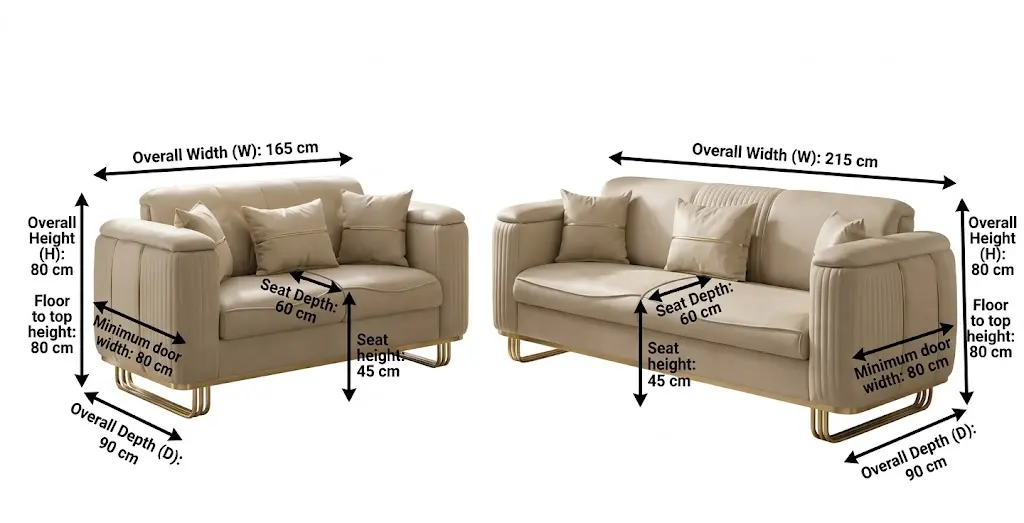 Luxury Lido Cream Velvet Sofa