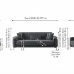 Millenia Charcoal Velvet Sofa 3+2+1