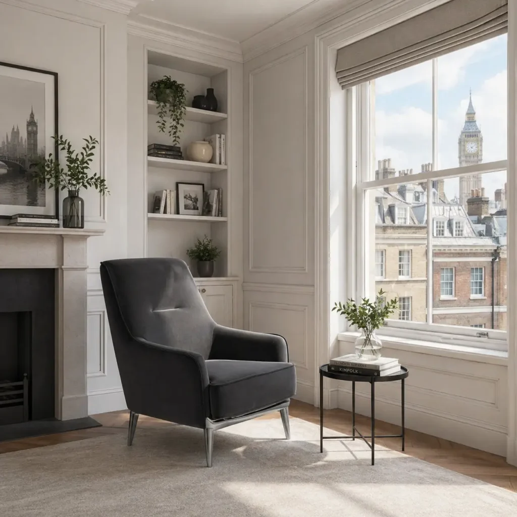 Millenia Charcoal Velvet | High Back Mid-Century - UK